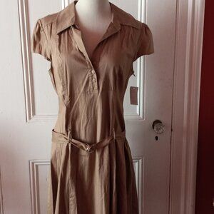 MONTEAU TAN COTTON DRESS NWT L